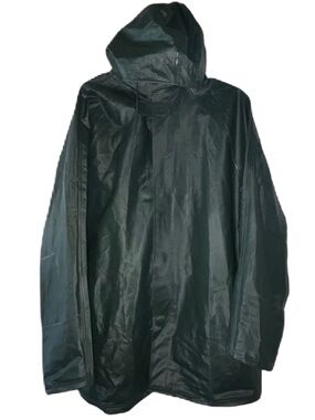 Blue Mountain Men's Green PVC Hooded Raincoat – Waterproof Shell 2XL XXL